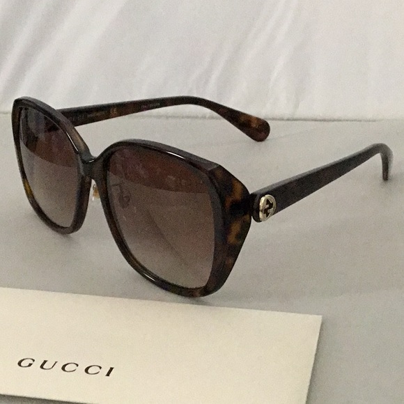 GUCCI BROWN GRADIENT ROUND LADIES SUNGLASSES. - Picture 4 of 9